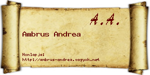 Ambrus Andrea névjegykártya